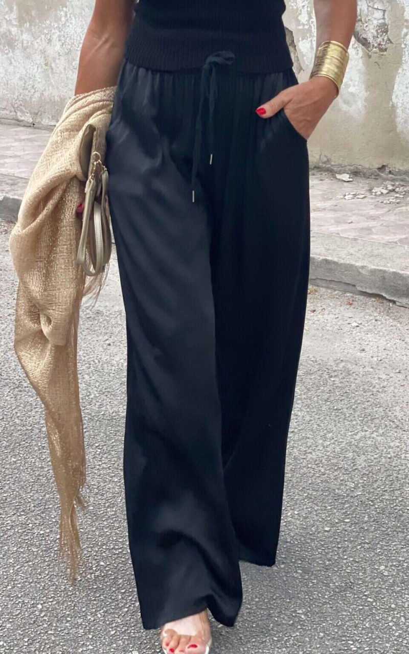 Pantapalazzo satin Black