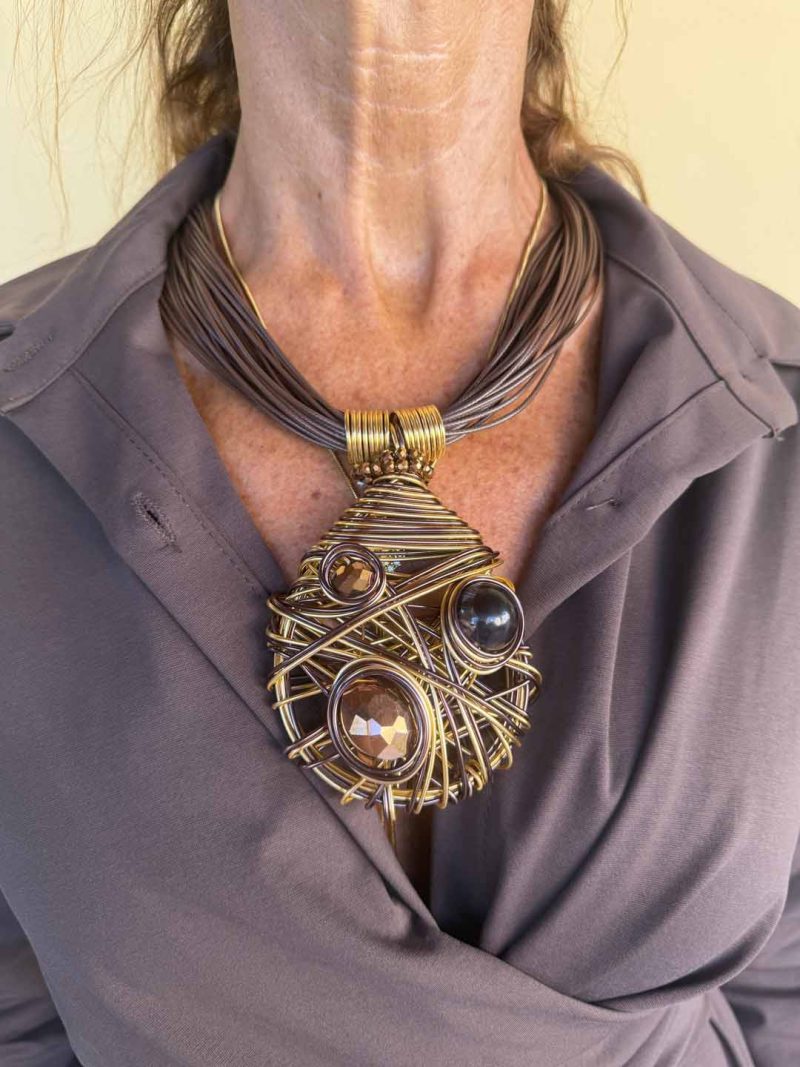 COLLANA NIDO D'ORO marrone